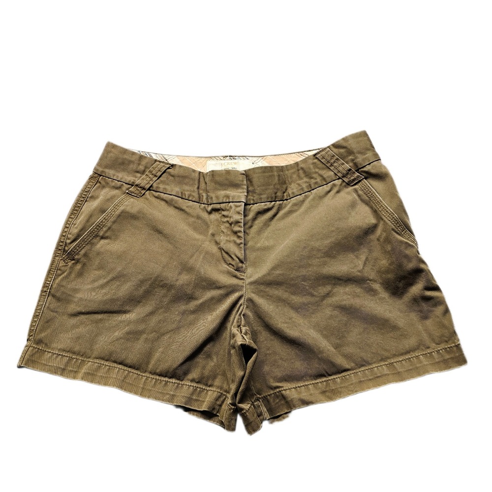 J.Crew Chino Shorts Womens 8 Brown Classic Twill City Fit Slash‎ Pocket Outdoor